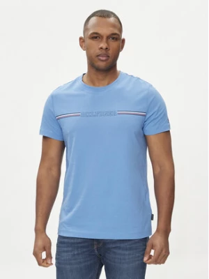 Tommy Hilfiger T-Shirt Stripe Chest MW0MW34428 Niebieski Regular Fit