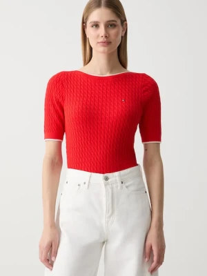 Tommy Hilfiger T-shirt swetrowy damski bawełniany