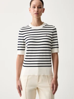 Tommy Hilfiger T-shirt swetrowy damski z bawełną