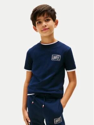 Tommy Hilfiger T-Shirt Varsity Print KB0KB09932 Granatowy Regular Fit