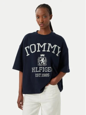 Tommy Hilfiger T-Shirt Varsity WW0WW50940 Granatowy Relaxed Fit
