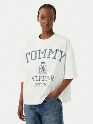 Tommy Hilfiger T-Shirt Varsity WW0WW50940 Kremowy Relaxed Fit