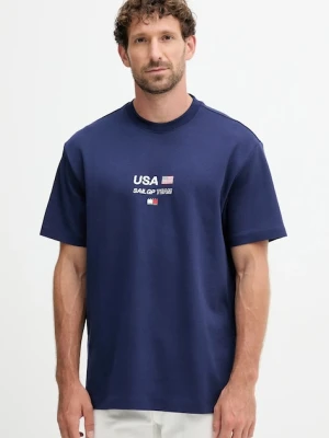 Tommy Hilfiger t-shirt x SAIL GP męski kolor granatowy z nadrukiem MW0MW41417