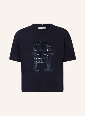 Tommy Hilfiger T-Shirt Z Cekinami blau