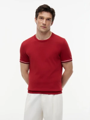 Tommy Hilfiger Tailored bluzka z dzianiny Mężczyźni Bawełna czerwony