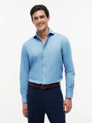 Tommy Hilfiger Tailored koszula dżinsowa Mężczyźni Slim Fit Bawełna (100%) niebieski