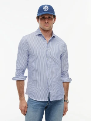 Tommy Hilfiger Tailored Koszula Mężczyźni Slim Fit Bawełna (100%) niebieski | biały