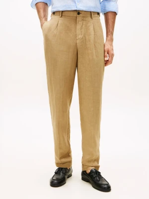 Tommy Hilfiger Tailored spodnie lniane Mężczyźni len (100%) beżowy