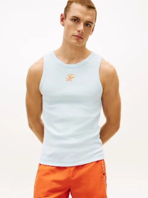 Tommy Hilfiger Tank top męski Mężczyźni Bawełna niebieski,