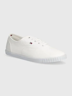 Tommy Hilfiger tenisówki CANVAS LACE UP SNEAKER damskie kolor biały FW0FW07805