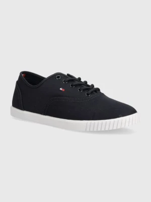 Tommy Hilfiger tenisówki CANVAS LACE UP SNEAKER damskie kolor granatowy FW0FW07805