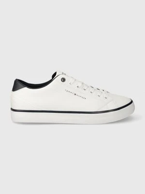 Tommy Hilfiger tenisówki skórzane TH HI VULC CORE LOW LEATHER ESS męskie kolor biały FM0FM05041