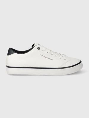 Tommy Hilfiger tenisówki skórzane TH HI VULC CORE LOW LEATHER ESS męskie kolor biały FM0FM05041