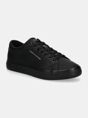 Tommy Hilfiger tenisówki skórzane TH HI VULC CORE LOW LEATHER ESS męskie kolor czarny FM0FM05041