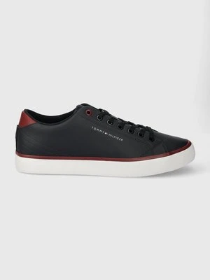 Tommy Hilfiger tenisówki skórzane TH HI VULC CORE LOW LEATHER ESS męskie kolor granatowy FM0FM05041