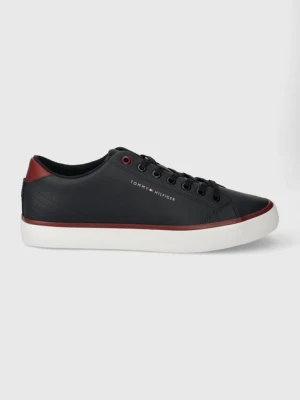 Zdjęcie produktu Tommy Hilfiger tenisówki skórzane TH HI VULC CORE LOW LEATHER ESS męskie kolor granatowy FM0FM05041