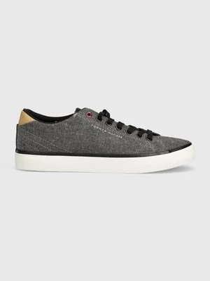 Tommy Hilfiger tenisówki TH HI VULC LOW CHAMBRAY męskie kolor czarny FM0FM04945