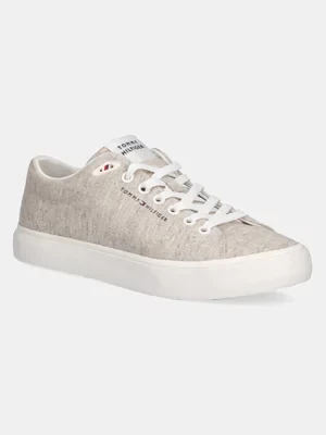 Tommy Hilfiger tenisówki TH HI VULC LOW CORE CHAMBRAY męskie kolor beżowy FM0FM05389