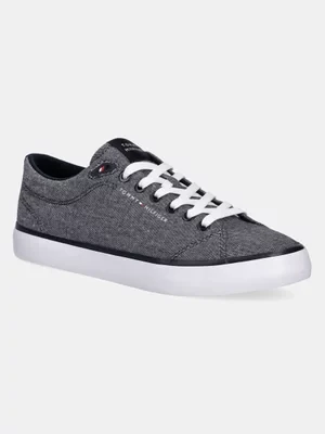 Tommy Hilfiger tenisówki TH HI VULC LOW CORE CHAMBRAY męskie kolor granatowy FM0FM05389