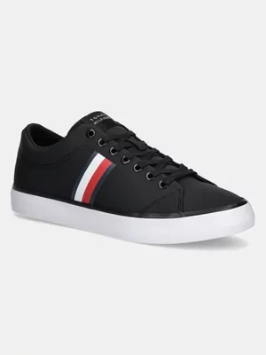 Tommy Hilfiger tenisówki TH HI VULC LOW CORE STRIPES MESH męskie kolor czarny FM0FM05393