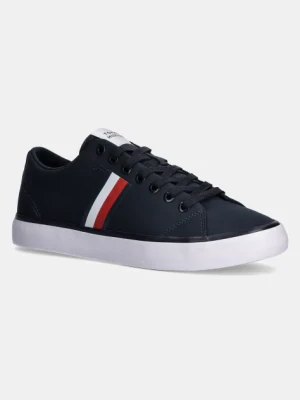 Tommy Hilfiger tenisówki TH HI VULC LOW CORE STRIPES MESH męskie kolor granatowy FM0FM05393