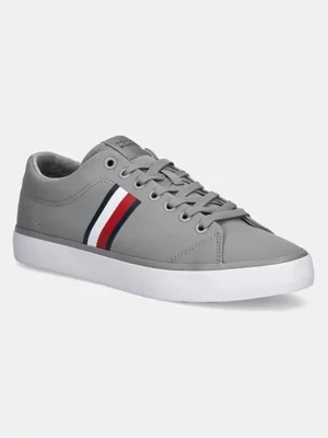 Tommy Hilfiger tenisówki TH HI VULC LOW CORE STRIPES MESH męskie kolor szary FM0FM05393