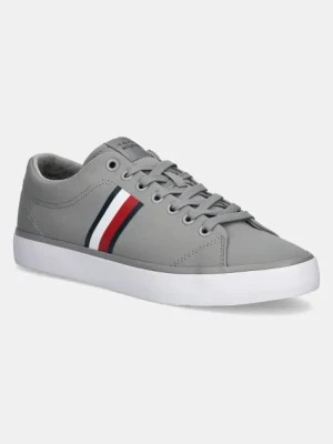 Tommy Hilfiger tenisówki TH HI VULC LOW CORE STRIPES MESH męskie kolor szary FM0FM05393