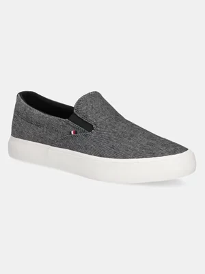 Tommy Hilfiger tenisówki TH HI VULC LOW SLIP ON CH męskie kolor czarny FM0FM05390