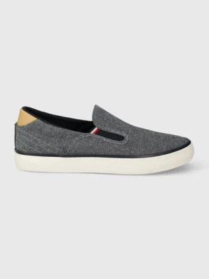 Tommy Hilfiger tenisówki TH HI VULC LOW SLIPON CHAMBRAY męskie kolor granatowy FM0FM04947