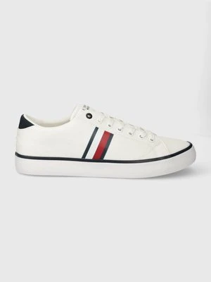 Tommy Hilfiger tenisówki TH HI VULC LOW STRIPES MESH męskie kolor biały FM0FM04946