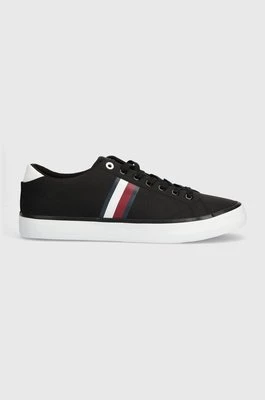 Tommy Hilfiger tenisówki TH HI VULC LOW STRIPES MESH męskie kolor czarny FM0FM04946