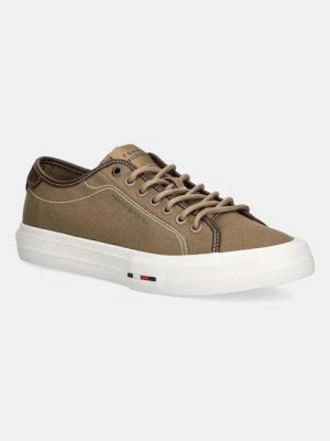 Tommy Hilfiger tenisówki TH HI VULC STREET CANVAS kolor brązowy FM0FM05515