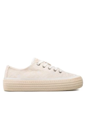 Tommy Hilfiger Tenisówki Vulc Rope Monogram White Denim FW0FW07254 Beżowy