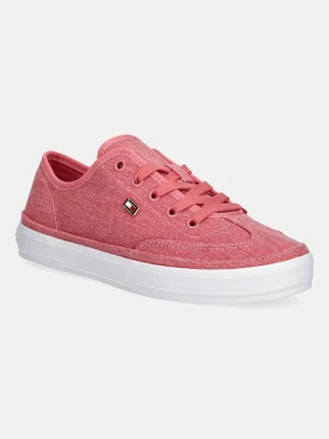 Tommy Hilfiger tenisówki WASHED CANVAS VULC SNEAKER kolor różowy FW0FW08894