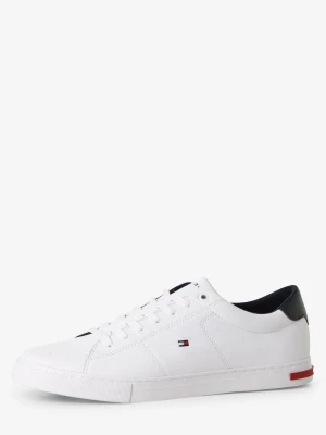 Tommy Hilfiger Tenisówki z dodatkiem skóry Mężczyźni Sztuczna skóra biały jednolity,