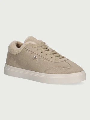 Tommy Hilfiger TH CHIC CUPSOLE WL sneakersy damskie zamszowe beżowy