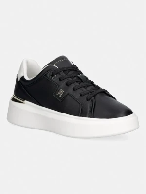 Tommy Hilfiger TH CHIC PLATFORM sneakersy damskie skórzane czarny