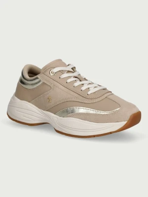 Tommy Hilfiger TH MODERN SPORTY RUNNER LEATHER sneakersy damskie skórzane beżowy