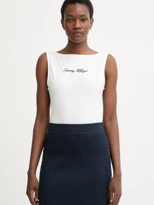 Tommy Hilfiger top damski bawełniany z elastanem biały