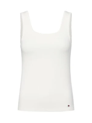 Tommy Hilfiger Top damski Kobiety Dżersej biały jednolity,