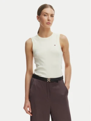 Tommy Hilfiger Top WW0WW47806 Beżowy Slim Fit