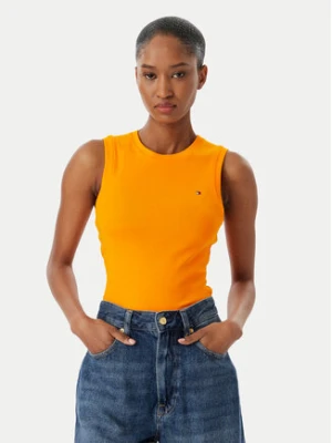 Tommy Hilfiger Top WW0WW47806 Pomarańczowy Slim Fit