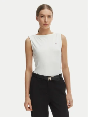 Tommy Hilfiger Top WW0WW47807 Écru Slim Fit