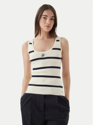 Tommy Hilfiger Top WW0WW48480 Kremowy Slim Fit