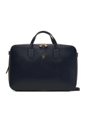 Tommy Hilfiger Torba na laptopa Th Icon Laptop Bag AW0AW18004 Granatowy