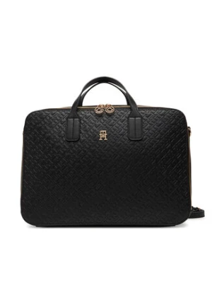 Tommy Hilfiger Torba na laptopa Th Icon Laptop Bag Mono AW0AW18003 Czarny