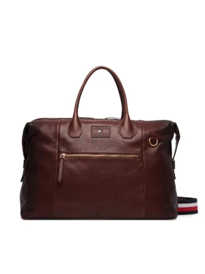 Tommy Hilfiger Torba weekendowa Th Casual Leather Duffle AM0AM14745 Brązowy