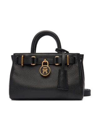 Tommy Hilfiger Torebka American Icon Micro Tote Leather AW0AW18167 Czarny