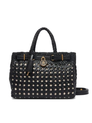 Tommy Hilfiger Torebka American Icon Mini Tote Braided AW0AW18734 Czarny