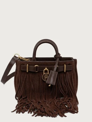 Tommy Hilfiger torebka crossbody damska zamszowa brązowy